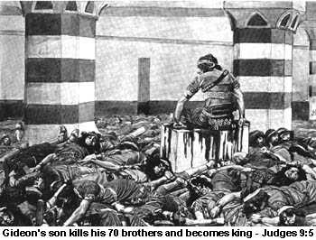 Abimelech kills his 70 brothers
