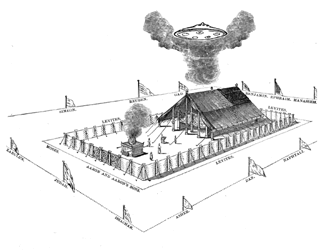 God hides in his pillar of cloud above the tabernacle